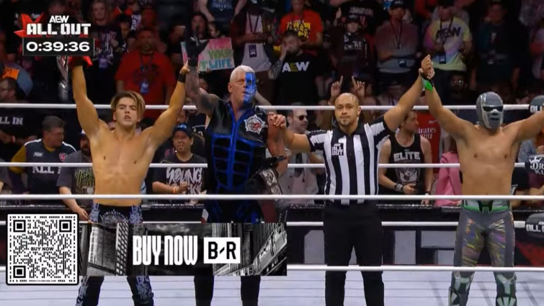 AEW All Out Results Dustin Rhodes, Sammy Guevara, & Hologram Score Win